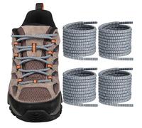 Endoto 2 Pairs Shoelaces for Merrell Moab Boots Replacement Round Shoe Laces Hiking Running Shoes Strings(Color:Grey&BlueCombo,Size:48Inch)