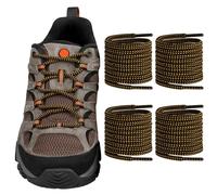 Endoto 2 Pairs Shoelaces for Merrell Moab Boots Replacement Round Shoe Laces Hiking Running Shoes Strings(Color:Black&YellowCombo,Size:52Inch)