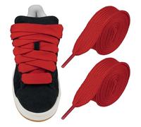 Endoto 2CM Fat Wide Jumbo Thick Flat Shoe Laces for Campus,Shoelaces Replacement Laces for Sneaker Shoes(Color:Red,Size:36Inch)