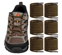 Endoto 3 Pairs Shoelaces for Merrell Moab Boots Replacement Round Shoe Laces Hiking Running Shoes Strings(Color:Black&YellowCombo,Size:52Inch)