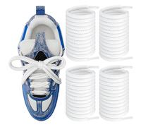 Endoto 6.5MM Round Shoelaces for Louis Vuitton Skate Sneakers, 4PCS Thick Replacement Shoe Laces Strings for LV(Color:White,Size:45Inch)