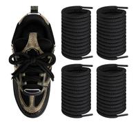 Endoto 6.5MM Round Shoelaces for Louis Vuitton Skate Sneakers, 4PCS Thick Replacement Shoe Laces Strings for LV(Color:Black,Size:54Inch)