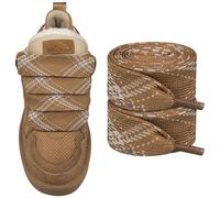 Endoto Fat Shoe Laces for UGG Lowmel, 3CM Thick Big Flat Shoelaces Strings Replacement for Boot(Color:Chestnut,Size:39Inch)