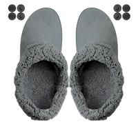 Endoto Fuzzy Inserts for Croc Replacement Fur Fluffy Fleece Liners Winter Warm Inner Lining Socks for Men and Women(Color:Grey,Size:Men3/Women5)