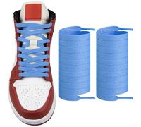 Endoto Shoelaces for Air Jordan 1/2/3/4/5/6/7/8 Replacement Flat Polyester Laces Sneaker Shoes(Color:Blue,Size:55Inch)