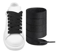 Endoto Shoelaces for Alexander McQueen Flat Shoe Laces Replacement Sneaker Shoes(Color:Black,Size:45Inch)