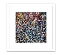 Endre Rozsda La Tour De Babel 1958 8X8 Inch Square Wooden Framed Wall Art Print Picture with Mount Artery8 White One Size