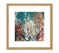 Endre Rozsda Mes Premiers Pas En Enfer 1947 8X8 Inch Square Wooden Framed Wall Art Print Picture with Mount Artery8 Light Oak One Size