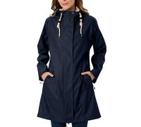 EnduaReve Raincoat Women's Transition Jacket PU Waterproof Women Rain Jacket Long Parka Rain Parka with Hood Outdoor S-3XL, sapphire blue, S