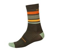 Endura BaaBaa Merino Stripe Socks Olive Green