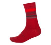 Endura Stripe BaaBaa Merino Socks Dark Red - L-XL