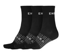 Endura CoolMax Race 3 Pack Cycling Socks Black Arch Support Bike Cycle Mens