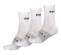 Endura CoolMax Race 3 Pack Cycling Socks White Arch Support Bike Cycle Mens
