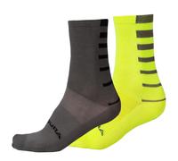 Endura Stripe Coolmax® Socks 2 Pairs Yellow,Black EU 42.5-47 Men,Women