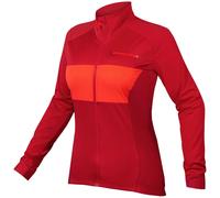 Endura FS260-Pro Jetstream Womens Cycling Jersey Red Long Sleeve Waterproof Top