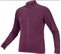 Endura GV500 Cycling Jersey Men's Aubergine Size S Long Sleeve Merino Blend Knit