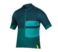 Endura Mens Fs260 Print Short Sleeve Jersey in Emerald Green - Size Small