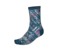 Endura Men's Patchwork Ltd Print Cycling Socks, Barra Blue, S-M