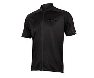 Endura Men's Xtract Shortsleeve Cycling Jersey II | Quick-Dry | Reflective Logos | Silicone Grip Jersey, Black, XL