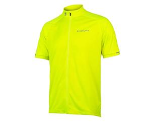 Endura Men's Xtract Shortsleeve Cycling Jersey II | Quick-Dry | Reflective Logos | Silicone Grip Jersey, Bright Yellow, S