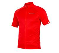 Endura Men's Xtract Shortsleeve Cycling Jersey II | Quick-Dry | Reflective Logos | Silicone Grip Jersey, Red, XL