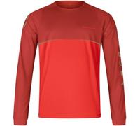Endura SingleTrack Core Printed Long Sleeve Enduro/DH MTB Cycling Tech Tee Flame Red