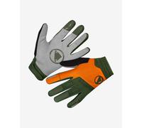 Endura Singletrack Cycling Gloves Dark Green Orange - S
