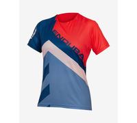 Endura SingleTrack Print Limited Edition Short Sleeve Jersey Red Light Blue Women - S