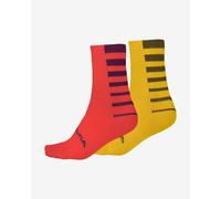 Endura Coolmax Stripe Socks - 2 Pack - Pomergranate / S/M / 2 Pack Pomergranate S/M