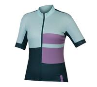 Endura Womens Mock Neck Short Sleeve Slim Fit Athletic Jersey in Violet - Size 16 UK