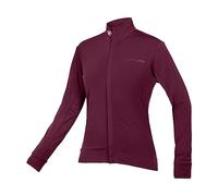 Endura Women's Xtract Roubaix Longsleeve Cycling Jersey | Water Repellent | Wicking | Reflective Trim Jersey, Aubergine, S