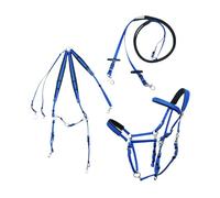 Endurance Horse Tack Full Set, Leather & PVC Nylon Bridle Style Halter, Complete Riding Equipment Set, Dropship Available(Dark blue)