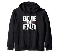 Endure to the End Cross Christian Zip Hoodie