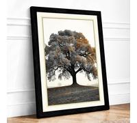 Enduring Oak Rustic Framed Wall Art Print A2 (59.4×42cm) Black, Wall Decor for Living Room, Bedroom, Office & Home, Ready to Hang, Art Gift