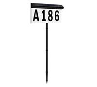 Enduring Solar Illuminated Houses Plaques for Front Entrances Features Waterproofed and Dustproof Black White Sign