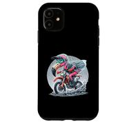 Enduro Flamingo Riding in the Rain Fun Case for iPhone 11