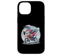 Enduro Flamingo Riding in the Rain Fun Case for iPhone 14