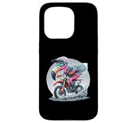 Enduro Flamingo Riding in the Rain Fun Case for iPhone 15 Pro