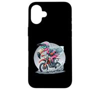 Enduro Flamingo Riding in the Rain Fun Case for iPhone 16 Plus