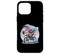 Enduro Flamingo Riding in the Rain Fun Case for iPhone 16 Pro Max