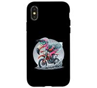 Enduro Flamingo Riding in the Rain Fun Case for iPhone X/XS