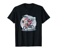 Enduro Flamingo Riding in The Rain Fun T-Shirt
