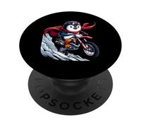 Enduro Penguin Heroic Ride Across Snowy Peaks PopSockets Adhesive PopGrip