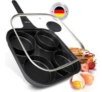 endusor Large Frying Pan Fried Egg and Pancakes (27 cm) with Lid