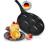 endusor Pancake Pan with Animal Motif - 7 Fun Children's Motifs | Diameter 26 cm with [PowerShield] Coating | Induction Ceramic Gas Electric | Mini Shape Maker, Animal Wafer with Figures