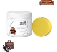 Endxedio Deep Nourishing Leather Nursing Cream, Leather Conditioner & Repair Kit with Sponge, Leather Furniture Repair Paste, Natural Finish Protector for Sofa, Car Seats, Leathers (2)