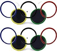 Endxedio Olympic Sunglasses - 2024 Olympic Ring Glasses, Olympic Five Rings Party Glasses, Sports Party Decorations Game Sports Paper Eyeglasses for Summer Sports Activity Party (2pcs)