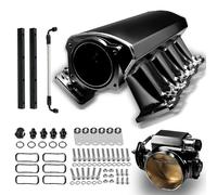 Endxedo 92MM Intake Manifold with Fuel Rails + Throttle Body & Throttle Position Sensors TPS IAC Compatible with Chevrolet GMC Pontiac LS LS1 LS2 LS6 Black