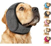 Endyniner Pet Noise Cancelling Ear Wrap, Dog No Shake Ear Muffs Noise Protection Firework Thunder Vacuum, Comfortable Quiet Dogs Calming Hoodie, Adjustable for Grooming Bathing and Swimming (grey, S)