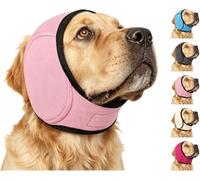 Endyniner Pet Noise Cancelling Ear Wrap, Dog No Shake Ear Muffs Noise Protection Firework Thunder Vacuum, Comfortable Quiet Dogs Calming Hoodie, Adjustable for Grooming Bathing and Swimming (pink, S)